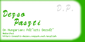 dezso paszti business card